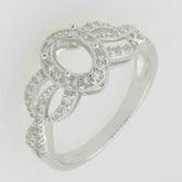 14K White Gold Semi Mount Ring Setting Oval OV 9x7mm PJC4667R14K - Syzjewelry